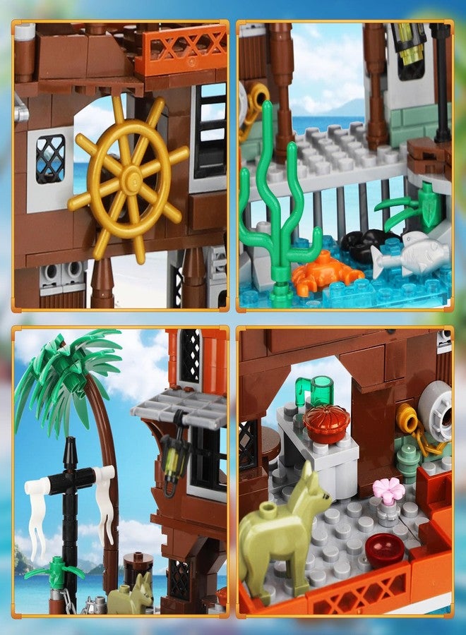 Mov stone Pirate Dock Ship Building Toys, Pirate Themed City Building Block Set, A Gift Compatible with Lego Sets for Boys & Girl 6-14 & Adults (579pcs) - Image 3